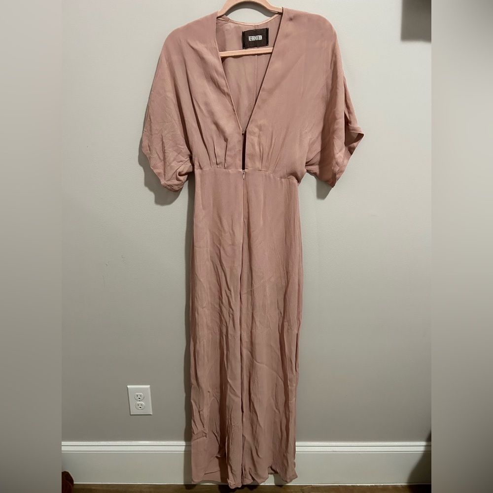 Reformation Light Pink Lemongrass Jumpsuit
